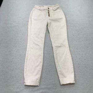 Pilcro and Letterpress Jeggings Womens 28 White Anthropologie High Rise Denim